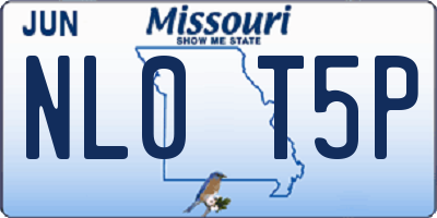 MO license plate NL0T5P