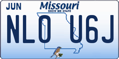 MO license plate NL0U6J