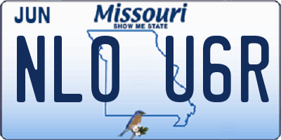 MO license plate NL0U6R