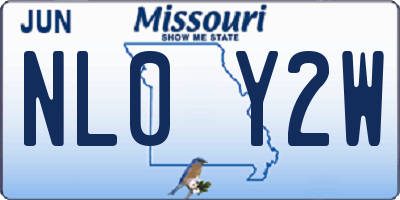 MO license plate NL0Y2W