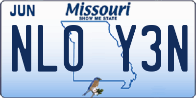MO license plate NL0Y3N