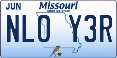 MO license plate NL0Y3R