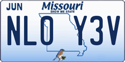 MO license plate NL0Y3V