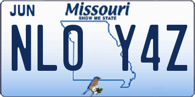 MO license plate NL0Y4Z