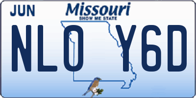MO license plate NL0Y6D