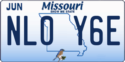 MO license plate NL0Y6E