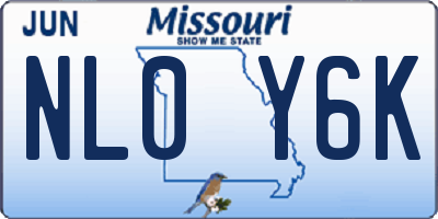 MO license plate NL0Y6K
