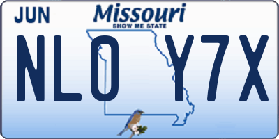 MO license plate NL0Y7X