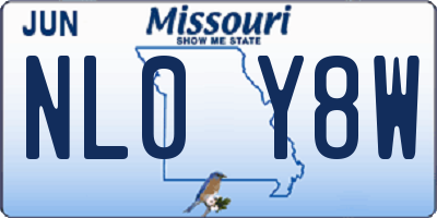 MO license plate NL0Y8W
