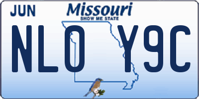 MO license plate NL0Y9C