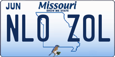 MO license plate NL0Z0L