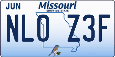 MO license plate NL0Z3F