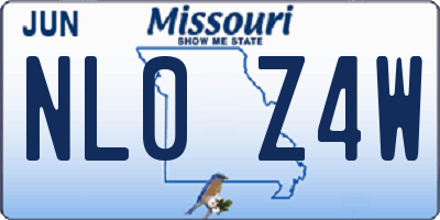 MO license plate NL0Z4W
