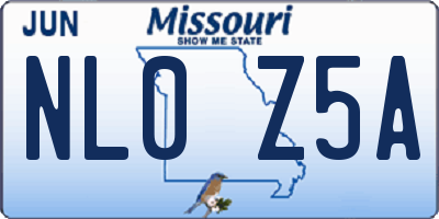 MO license plate NL0Z5A