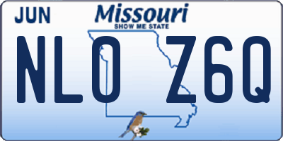 MO license plate NL0Z6Q