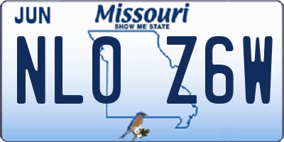 MO license plate NL0Z6W