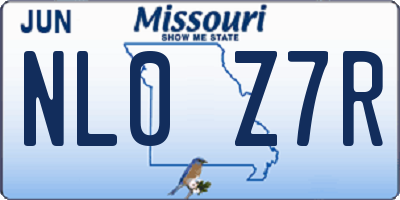 MO license plate NL0Z7R