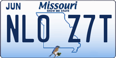 MO license plate NL0Z7T