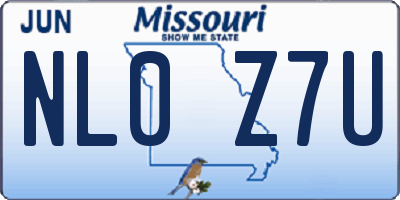 MO license plate NL0Z7U