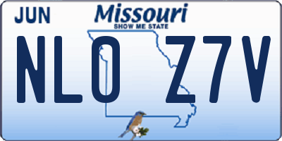 MO license plate NL0Z7V