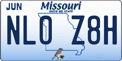 MO license plate NL0Z8H