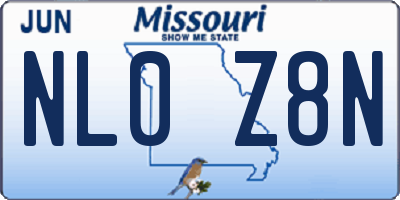 MO license plate NL0Z8N