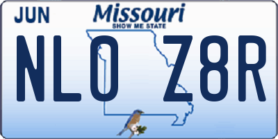 MO license plate NL0Z8R