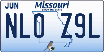MO license plate NL0Z9L