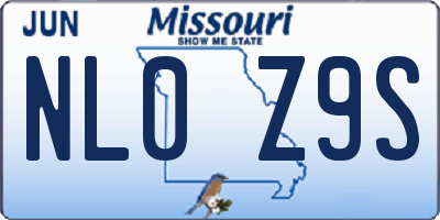 MO license plate NL0Z9S