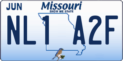 MO license plate NL1A2F