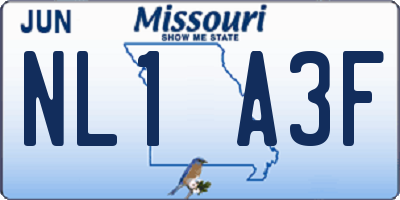 MO license plate NL1A3F