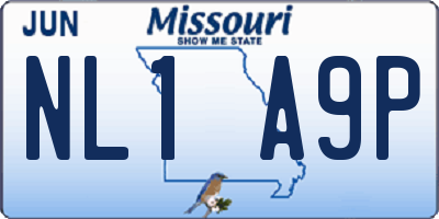 MO license plate NL1A9P