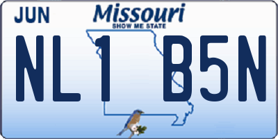 MO license plate NL1B5N
