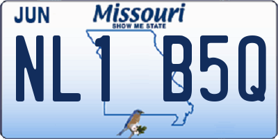 MO license plate NL1B5Q