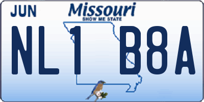 MO license plate NL1B8A
