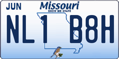 MO license plate NL1B8H