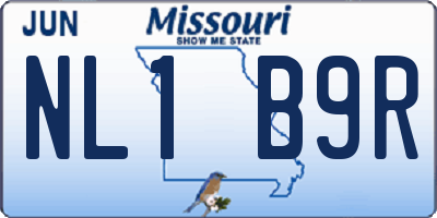 MO license plate NL1B9R