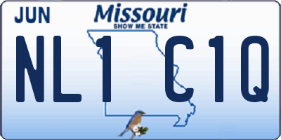 MO license plate NL1C1Q