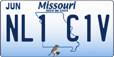 MO license plate NL1C1V