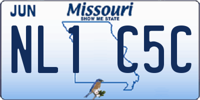 MO license plate NL1C5C