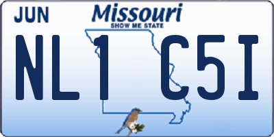 MO license plate NL1C5I