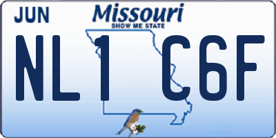 MO license plate NL1C6F