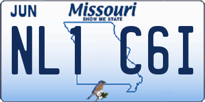 MO license plate NL1C6I