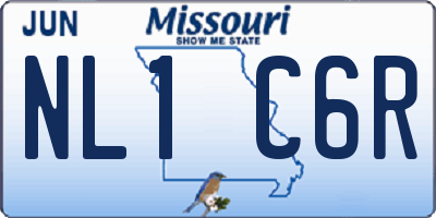 MO license plate NL1C6R