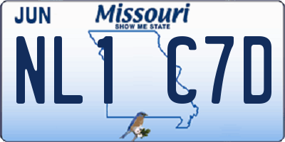 MO license plate NL1C7D