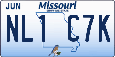 MO license plate NL1C7K