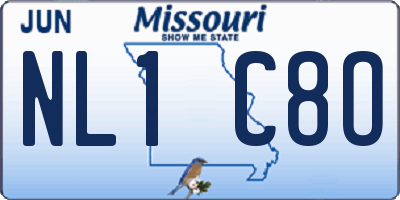 MO license plate NL1C8O