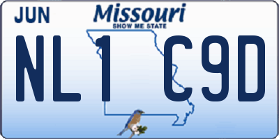 MO license plate NL1C9D