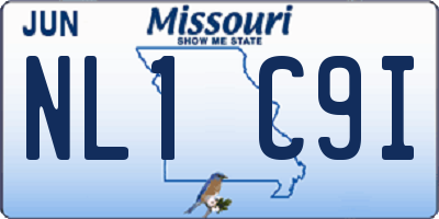 MO license plate NL1C9I
