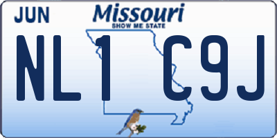 MO license plate NL1C9J